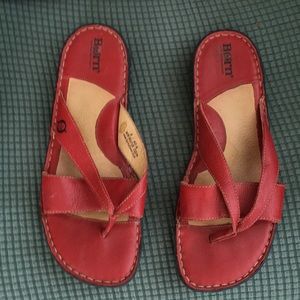 Born lipstick red sandals sz 9/40.5